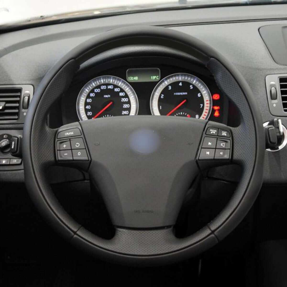 MEWANT Steering Wheel Cover for Volvo C70 2008 - 2010 - Alcantara, Leather, Carbon Fiber, Easy Install, Non - Slip, Best Steering Wheel Cover