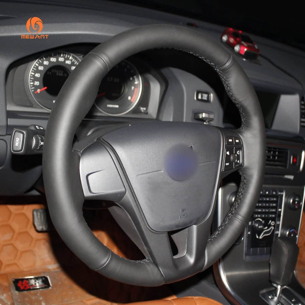 MEWANT Steering Wheel Cover for Volvo S60 V40 V60 V70 XC60 XC70 S80 2010 - 2018 - Alcantara, Leather, Carbon Fiber, Easy Install, Non - Slip, Best Steering Wheel Cover