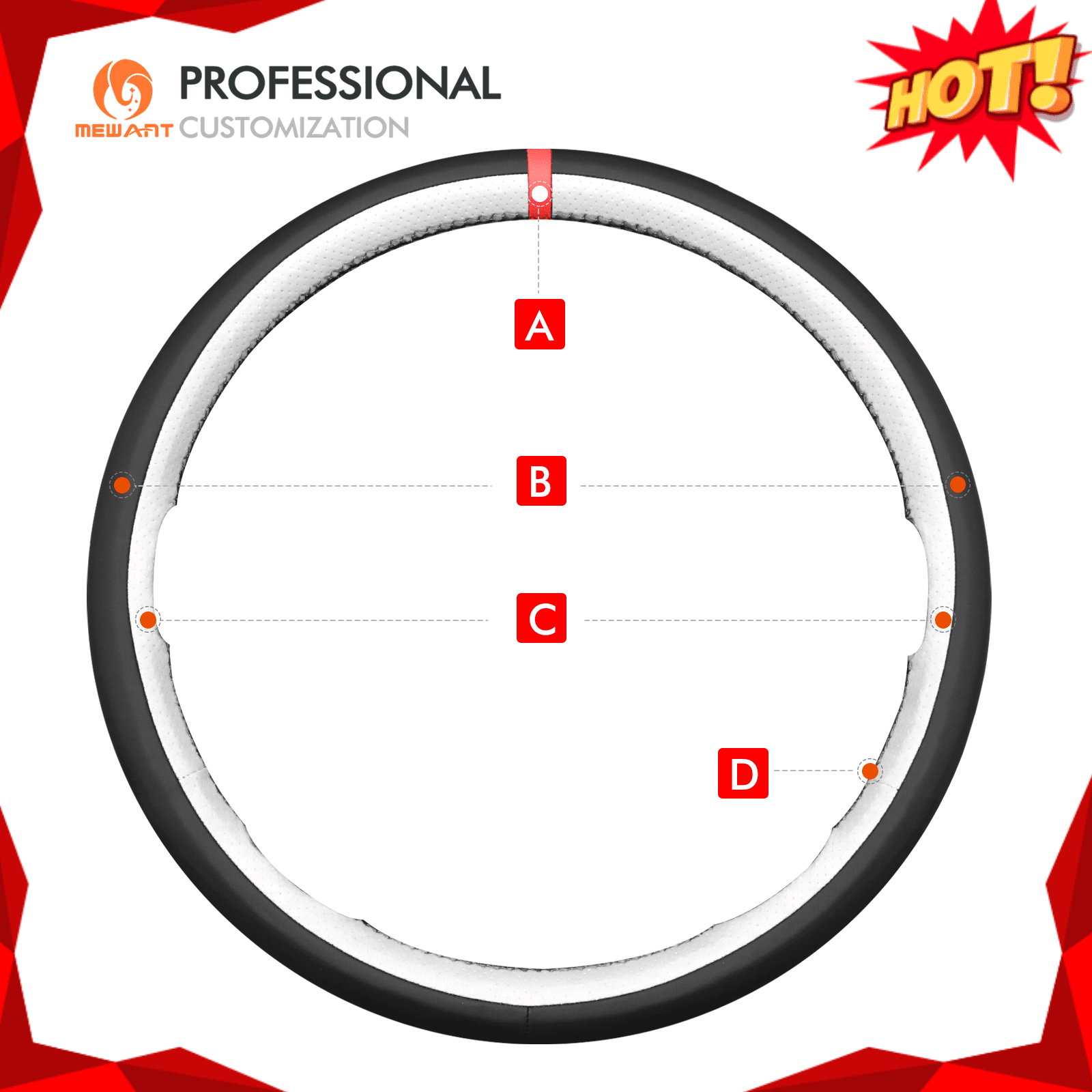 MEWANT Steering Wheel Cover for Volvo VNL VNR FM FH 2017 - 2026 - Alcantara, Leather, Carbon Fiber, Easy Install, Non - Slip, Best Steering Wheel Cover