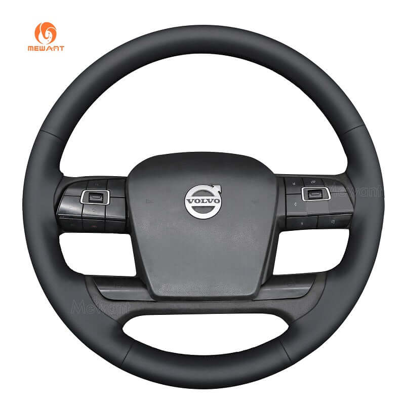 MEWANT Steering Wheel Cover for Volvo VNL VNR FM FH 2017 - 2026 - Alcantara, Leather, Carbon Fiber, Easy Install, Non - Slip, Best Steering Wheel Cover