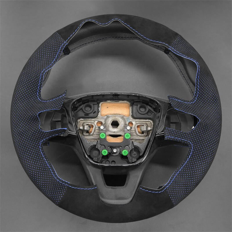 MEWANT Steering Wheel Cover ford Bronco Sport Escape E - Transit Maverick Transit Courier Custom Focus IV Fiesta VII Tourneo 2017 - 2024 - Alcantara, Leather, Carbon Fiber, Easy Install, Non - Slip, Best Steering Wheel Cover