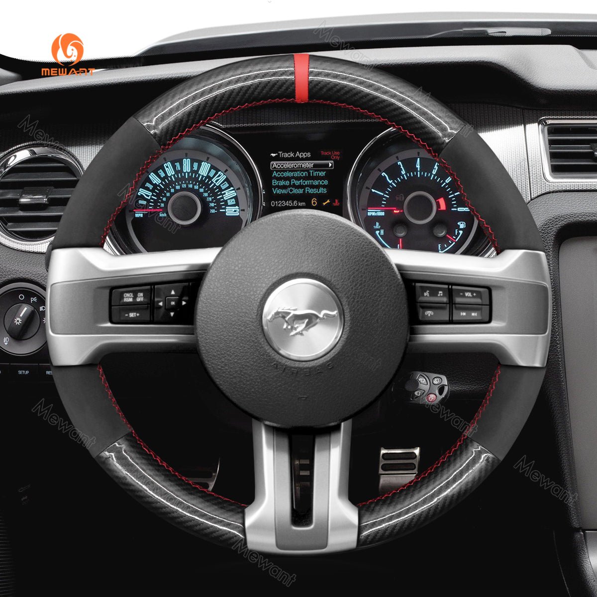 MEWANT Suede Alcantara Car Steering Wheel Cover for Ford Mustang 2009 - 2014 - Mewant Cover