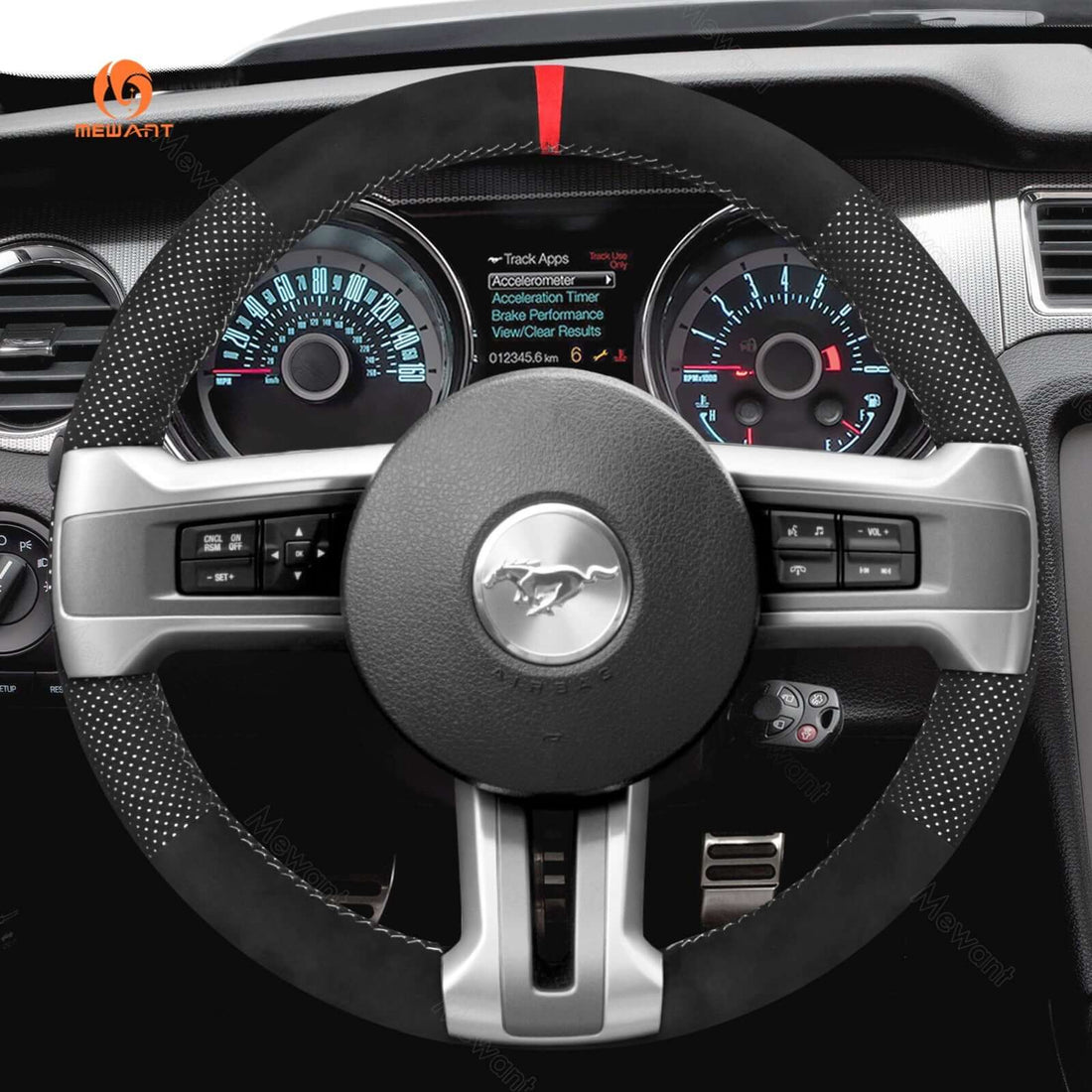 Coprivolante per auto MEWANT in pelle scamosciata Alcantara per Ford Mustang 2009-2014