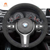 MEWANT Suede or Alcantara Car Steering Wheel Cover for BMW M Sport F30 F31 F34 F10 F11 F07 / F12 F13 F06 X3 F25 X4 F26 X5 F15 F16 F45 F46 F22 F23 - Alcantara, Leather, Carbon Fiber, Easy Install, Non - Slip, Best Steering Wheel Cover