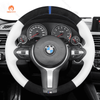 MEWANT Suede or Alcantara Car Steering Wheel Cover for BMW M Sport F30 F31 F34 F10 F11 F07 / F12 F13 F06 X3 F25 X4 F26 X5 F15 F16 F45 F46 F22 F23 - Alcantara, Leather, Carbon Fiber, Easy Install, Non - Slip, Best Steering Wheel Cover
