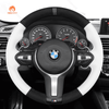 MEWANT Suede or Alcantara Car Steering Wheel Cover for BMW M Sport F30 F31 F34 F10 F11 F07 / F12 F13 F06 X3 F25 X4 F26 X5 F15 F16 F45 F46 F22 F23 - Alcantara, Leather, Carbon Fiber, Easy Install, Non - Slip, Best Steering Wheel Cover