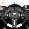 MEWANT Suede or Alcantara Car Steering Wheel Cover for BMW M Sport F30 F31 F34 F10 F11 F07 / F12 F13 F06 X3 F25 X4 F26 X5 F15 F16 F45 F46 F22 F23 - Alcantara, Leather, Carbon Fiber, Easy Install, Non - Slip, Best Steering Wheel Cover