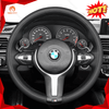 MEWANT Suede or Alcantara Car Steering Wheel Cover for BMW M Sport F30 F31 F34 F10 F11 F07 / F12 F13 F06 X3 F25 X4 F26 X5 F15 F16 F45 F46 F22 F23 - Alcantara, Leather, Carbon Fiber, Easy Install, Non - Slip, Best Steering Wheel Cover