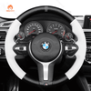 MEWANT Suede or Alcantara Car Steering Wheel Cover for BMW M Sport F30 F31 F34 F10 F11 F07 / F12 F13 F06 X3 F25 X4 F26 X5 F15 F16 F45 F46 F22 F23 - Alcantara, Leather, Carbon Fiber, Easy Install, Non - Slip, Best Steering Wheel Cover