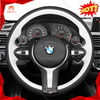 MEWANT Suede or Alcantara Car Steering Wheel Cover for BMW M Sport F30 F31 F34 F10 F11 F07 / F12 F13 F06 X3 F25 X4 F26 X5 F15 F16 F45 F46 F22 F23 - Alcantara, Leather, Carbon Fiber, Easy Install, Non - Slip, Best Steering Wheel Cover