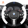 MEWANT Suede or Alcantara Car Steering Wheel Cover for BMW M Sport F30 F31 F34 F10 F11 F07 / F12 F13 F06 X3 F25 X4 F26 X5 F15 F16 F45 F46 F22 F23 - Alcantara, Leather, Carbon Fiber, Easy Install, Non - Slip, Best Steering Wheel Cover