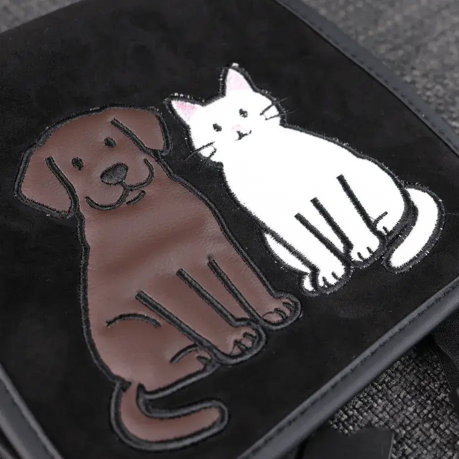 Mewant Universal Premium Suede Car Headrest Cover with Charming Pet Embroidery - Alcantara, Leather, Carbon Fiber, Easy Install, Non - Slip, Best Steering Wheel Cover
