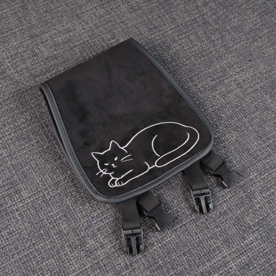 Mewant Universal Premium Suede Car Headrest Cover with Charming Pet Embroidery - Alcantara, Leather, Carbon Fiber, Easy Install, Non - Slip, Best Steering Wheel Cover