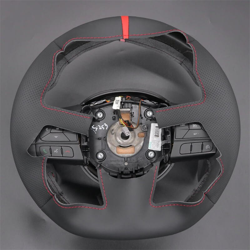 MEWANTCar Steering Wheel Cover for Fiat 500X 2014 - 2021 - Alcantara, Leather, Carbon Fiber, Easy Install, Non - Slip, Best Steering Wheel Cover