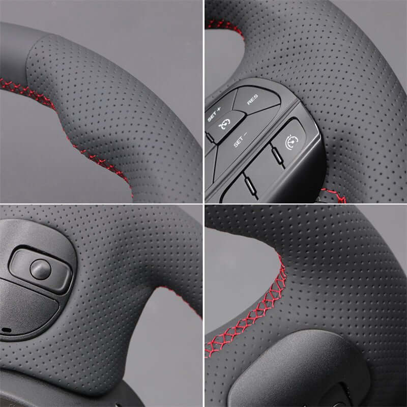 MEWANTCar Steering Wheel Cover for Fiat 500X 2014 - 2021 - Alcantara, Leather, Carbon Fiber, Easy Install, Non - Slip, Best Steering Wheel Cover