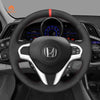 MEWAT DIY Black Leather Suede Car Steering Wheel Cover for Honda CR - Z CRZ 2011 - 2016 - Mewant Cover