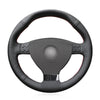 NEWANT Hand Stitch Black Leather Suede Carbon Fiber Car Steering Wheel Cover for Volkswagen VW EOS MK5 2005 - 2008 - Mewant Cover