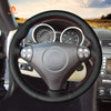 MEWANT Black Leather Suede Car Steering Wheel Cover for Mercedes Benz C-Class W203