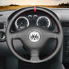 MEWANT Carbon Fiber Leather Car Steering Wheel Cover for Volkswagen VW Golf 4 Passat B5 Polo Bora Sharan for Seat Leon MK1 (1M) for Skoda Fabia 1 (6Y)