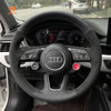 MEWANT Hand Stitch Dark Grey Alcantara Car Steering Wheel Cover for Audi A1 (8X) Sportback A3 (8V) A4 (B9) Avant A5 (F5) Q2