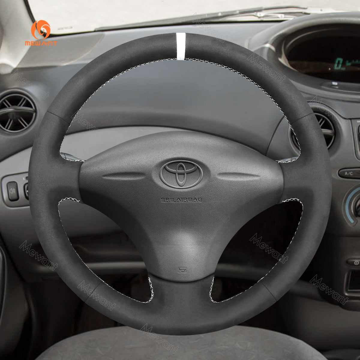 MEWANT Hand Stitch Car Steering Wheel Cover for Toyota Yaris GR