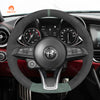 MEWANT Alcantara Car Steering Wheel Cover for Alfa Romeo Giulia 2020-2022 / Stelvio 2020-2022 / Tonale 2022