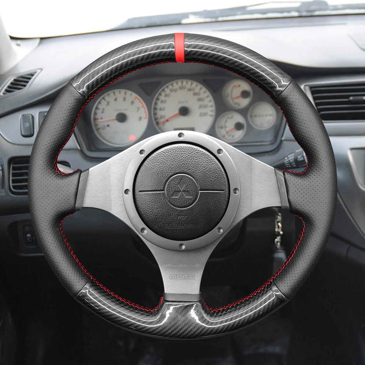 Car Steering Wheel Cover for Mitsubishi Lancer Evolution EVO IX 9 / VIII 8 / VII 7