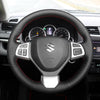 MEWANT Leather Suede Carbon Fiber Car Steering Wheel Cover for Suzuki Swift Sport 2012-2017 / Vitara S 2016-2019