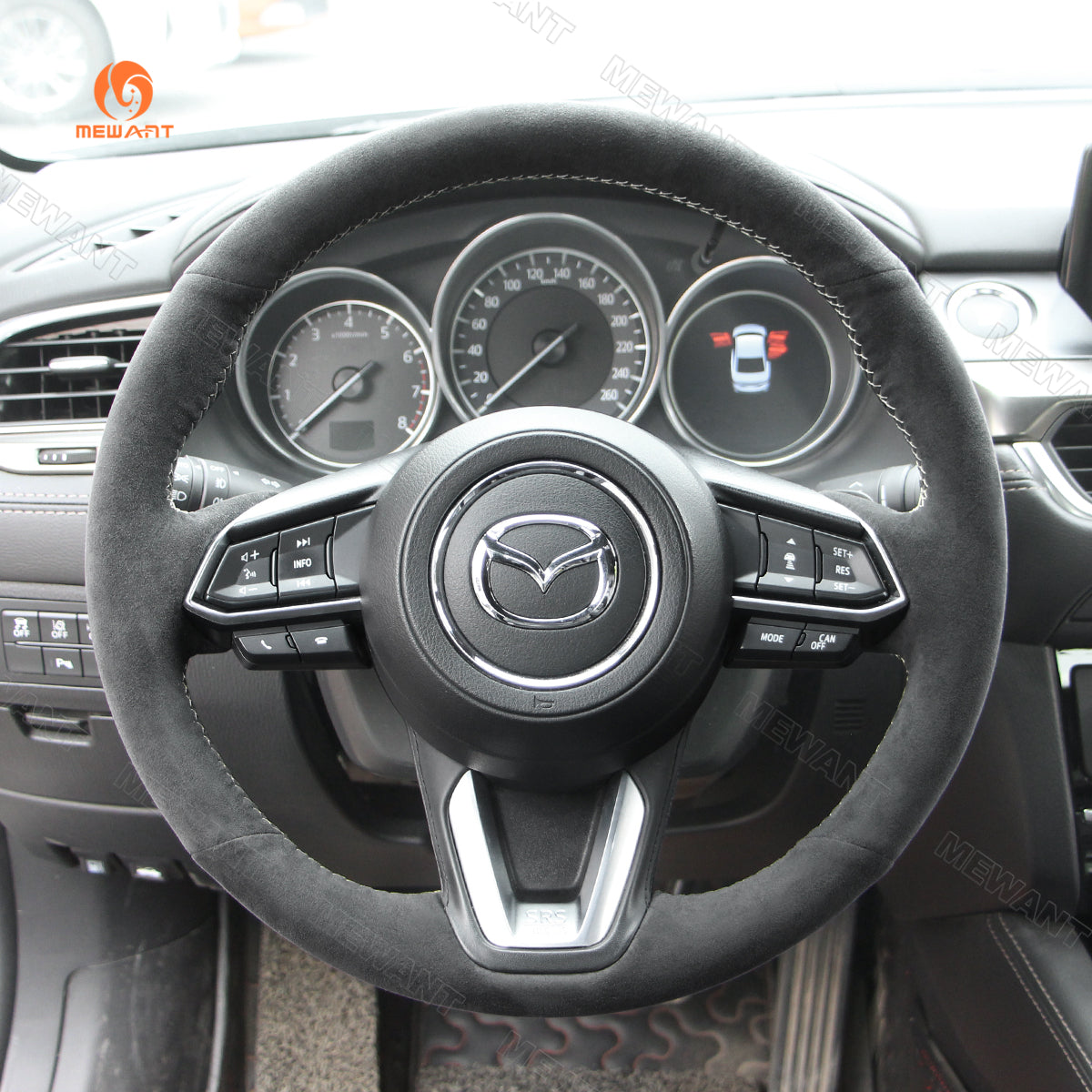 MEWANNT Hand Stitch Car Steering Wheel Cover for Mazda 3 Axela / Mazda 6 Atenza / CX-3 / CX-5 / CX-9 / for Toyota Yaris