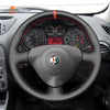 MEWANT Hand Stitch Black Suede Car Steering Wheel Cover for Alfa Romeo 147 2000-2010 / 156 2003-2007 / Crosswagon 2004-2005