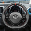 MEWANT Black Suede Car Steering Wheel Cover for Toyota Aygo 2 Peugeot 108 Citreon C1