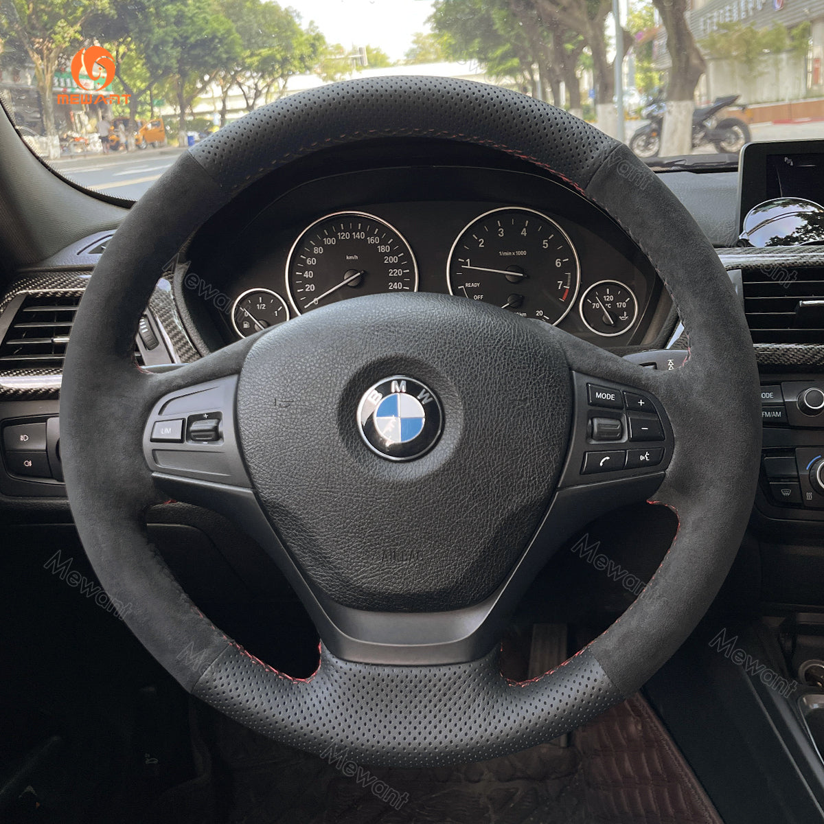 Car Steering Wheel Cover for BMW 3 Series F30 (Sedan) 2012-2018 / F34 (Gran Turismo) 2012-2018