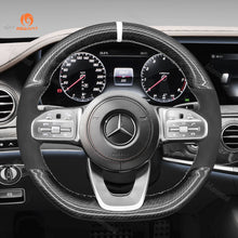 Cargue la imagen en el visor de la galería, Car steering wheel cover for Mercedes Benz / A-Class W177 2019-2021 / C-Class W205 2019-2021 / CLA-Class C118 2020-2021 / CLS-Class C257 2019-2021 / E-Class W213 2019-2020 / G-Class W463 2019-2021 / GLA-Class H247 2021 / GLB-Class X247 2020-2021 / GLC-Class X253 C253 2020-2021 / GLE-Class W167 2020-2021 / Class W222 2018-2020
