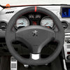 MEWANT Hand Stitch Black Red Suede Car Steering Wheel Cover for Peugeot 308 308 CC 308 SW RCZ 3008 5008
