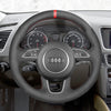 MEWANT Hand Stitch Car Steering Wheel Cover for Audi Q3 (8U) 2011-2018 / Q5 (8R) 2012-2017/ Q7 (4L) 2011-2015/ SQ5 (8R) 2013-2017