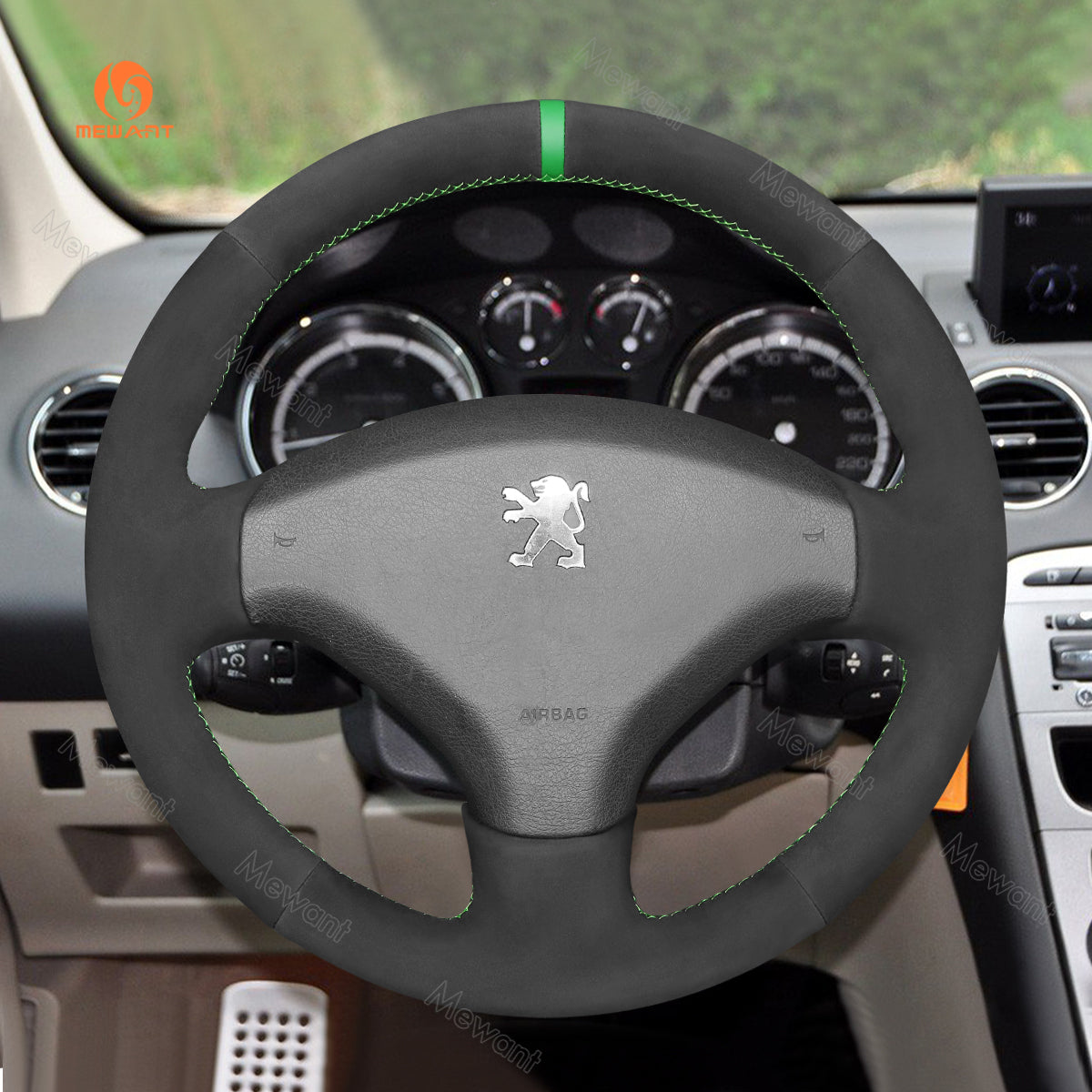 Car steering wheel cover for Peugeot 308 2007-2013(EU) / for Peugeot 408 2012-2014(RU)