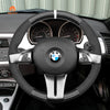 MEWANT Dark Grey Alcantara Car Steering Wheel Cover for BMW Z4 E85 (Roadster) 2003-2008 / E86 (Coupe) 2005-2008