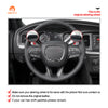 MEWANT Hand Stitch Leather Suede Carbon Fiber Car Steering Wheel Cover for Dodge Challenger 2015-2021 / Dodge Charger 2015-2021/ Dodge Durango 2018-2021