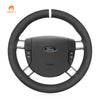 MEWANT Black Suede Car Steering Wheel Cover for Ford Mondeo 2001-2007 / Galaxy 2000-2006