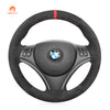 MEWANT Hand Stitch Dark Alcantara Car Steering Wheel Cover for BMW 1 Series E81 E82 E87 E88 / 3 Series E90 E91 E92 E93 / X1 E84