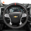 MEWANT Hand Stitch Car Steering Wheel Cover for Chevrolet Suburban Tahoe Silverado 1500 (LD) (2500/3500) (4500HD/5500HD/6500HD)