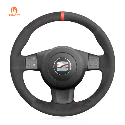 Car steering wheel cover for Seat Leon (MK2 1P) 2005-2009 / Ibiza (6L) 2005-2009 / Altea 2004-2009 / Altea XL 2007-2009 / Toledo 2004-2008