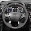 MEWANT Black Suede Beige Leather Car Steering Wheel Cover for Infiniti JX35 M25 M35 M37 M56 Q70 QX60 for Nissan Murano Pathfinder