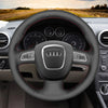 MEWANT Leather Suede Carbon Fiber Car Steering Wheel Cover for Audi A3 (8P) Sportback A4 (B8) Avant A5 (8T) A6 (C6) A8 (D3) Q5 (8R) Q7 (4L) S3 S4 S5 S6 S8 RS 4 Seat Exeo (ST)