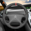 MEWANT Hand Stitch Black Suede Car Steering Wheel Cover for Citroen Xsara 2002-2006 Xsara Picasso 2003-2010  Berlingo 2003-2008