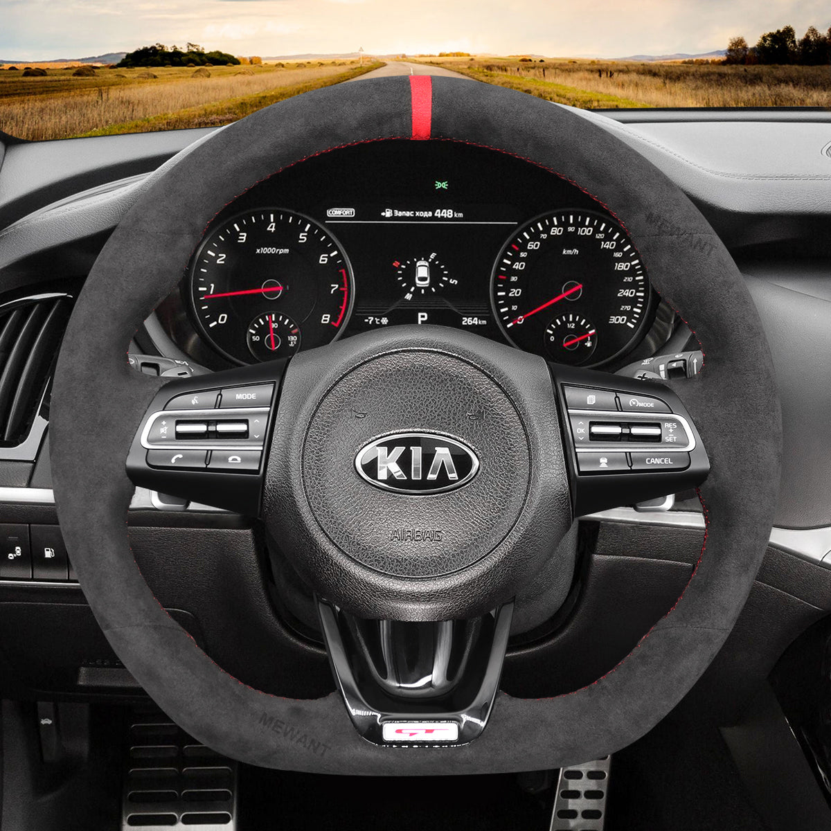 Car Steering Wheel Cover Braids for Kia Stinger 2017 2018 2019 2020