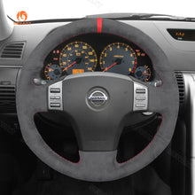 Load image into Gallery viewer, MEWANT Hand Stitch Dark Grey Alcantara Car Steering Wheel Cover for Infiniti G35 2003-2006 / for Nissan Skyline V35 2003-2006
