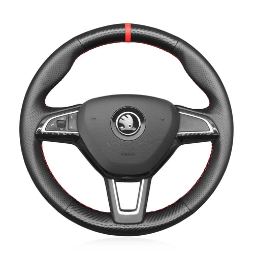 Car Steering Wheel Cover for Skoda Citigo Fabia Karoq Roomster Octavia Superb Yeti Kodiaq Scala