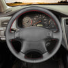MEWANT Black Leather Suede Car Steering Wheel Cover for Honda Civic 1996-2000 / CR-V CRV 1997-2001 / Prelude 1997-2001