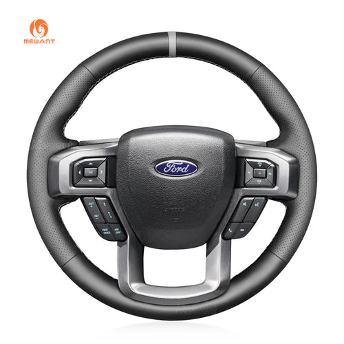 Car steering wheel cover for Ford F-150 2015-2020 / F-250 2017-2021 / F-350 2017-2021 / F-450 2017-2021 / F-550 2017-2021 / F-600 2020-2021 / F-650 2021 / F-750 2021